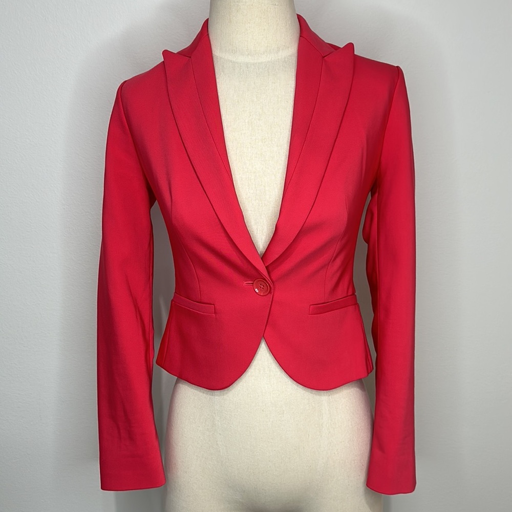 Express Hot Pink Cropped Blazer - 0